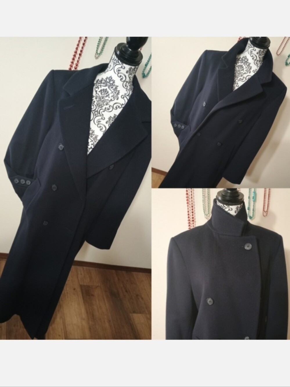 Vintage Forecaster Of Boston Long Wool Pea Coat Black Size 12